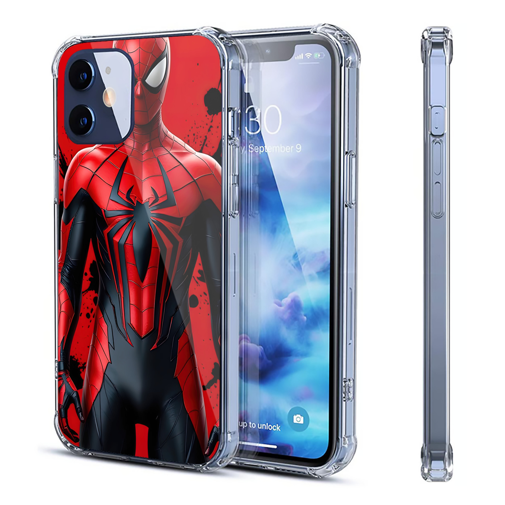 （画像用） Spider Man スパイダーマン 【iPhone 12シリーズ対応】透明スマホケース（クリアソフトケース）